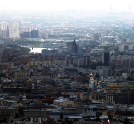 Blick über Moskau mit Moskwa im Hintergrund (Archiv), via