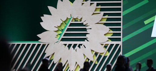 Grünen-Logo auf Parteitag (Archiv)