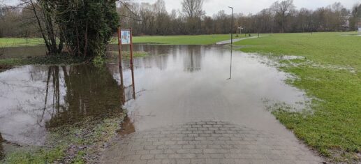 Hochwasser an der Fulda im Winter 2023/2024