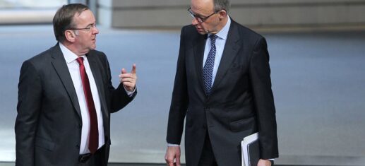 Boris Pistorius (SPD) und Friedrich Merz (CDU) im März 2024