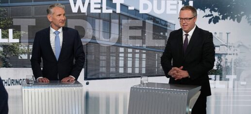TV-Duell Höcke/Voigt am 11.04.2024, Martin Lengemann/WELT via 